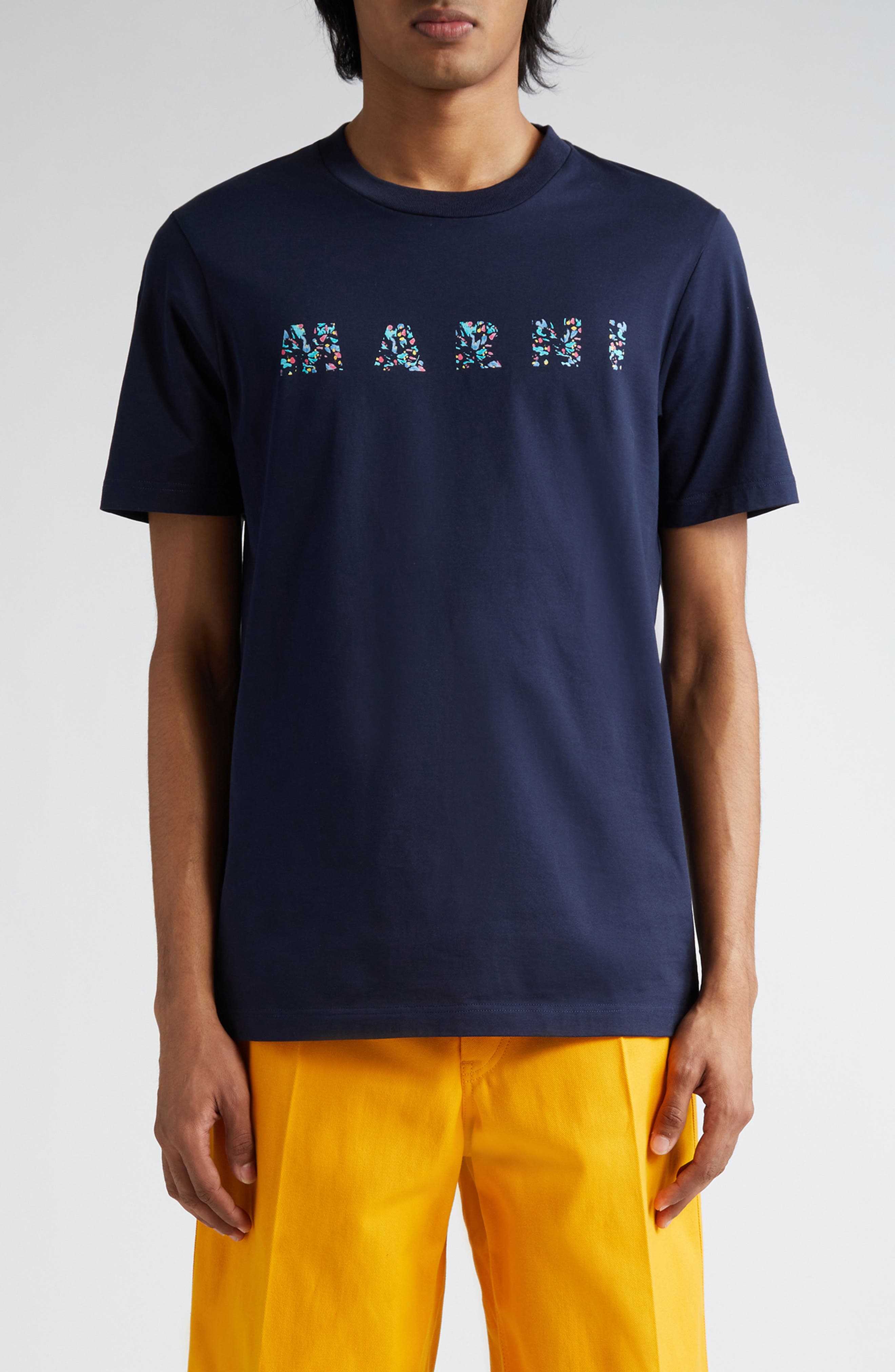 Marni Orange Dripping Flower T-Shirt