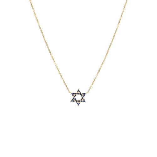 Adina Eden Sapphire Blue Star Of David Necklace 14k In 14k Gold