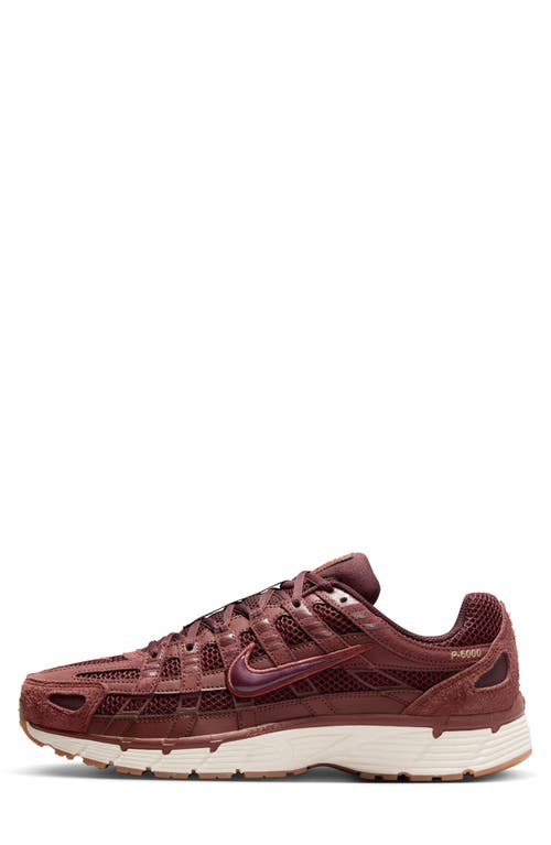 Shop Nike P-6000 Se Sneaker In Dark Pony/burgundy/gold