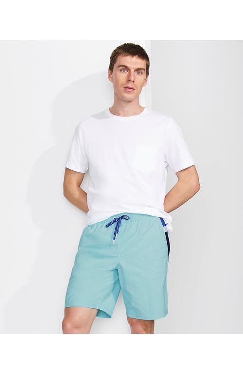 Shop Lands' End 9" Volley Swim Trunks In River Mist Colorblock