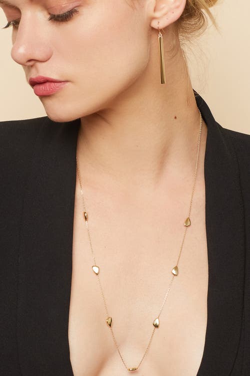 Oradina 14k Yellow Solid Gold Pisa Drop Earrings In Yellow Gold