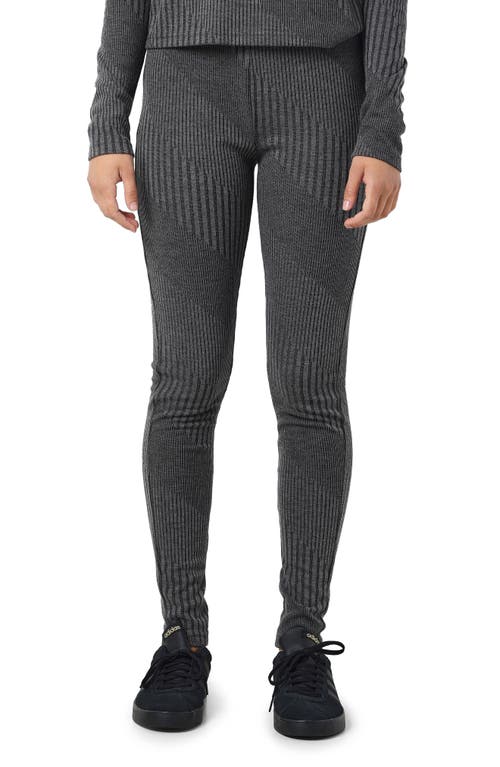 Noisy may Mélange High Waist Rib Leggings in Dark Grey Melange at Nordstrom, Size X-Small