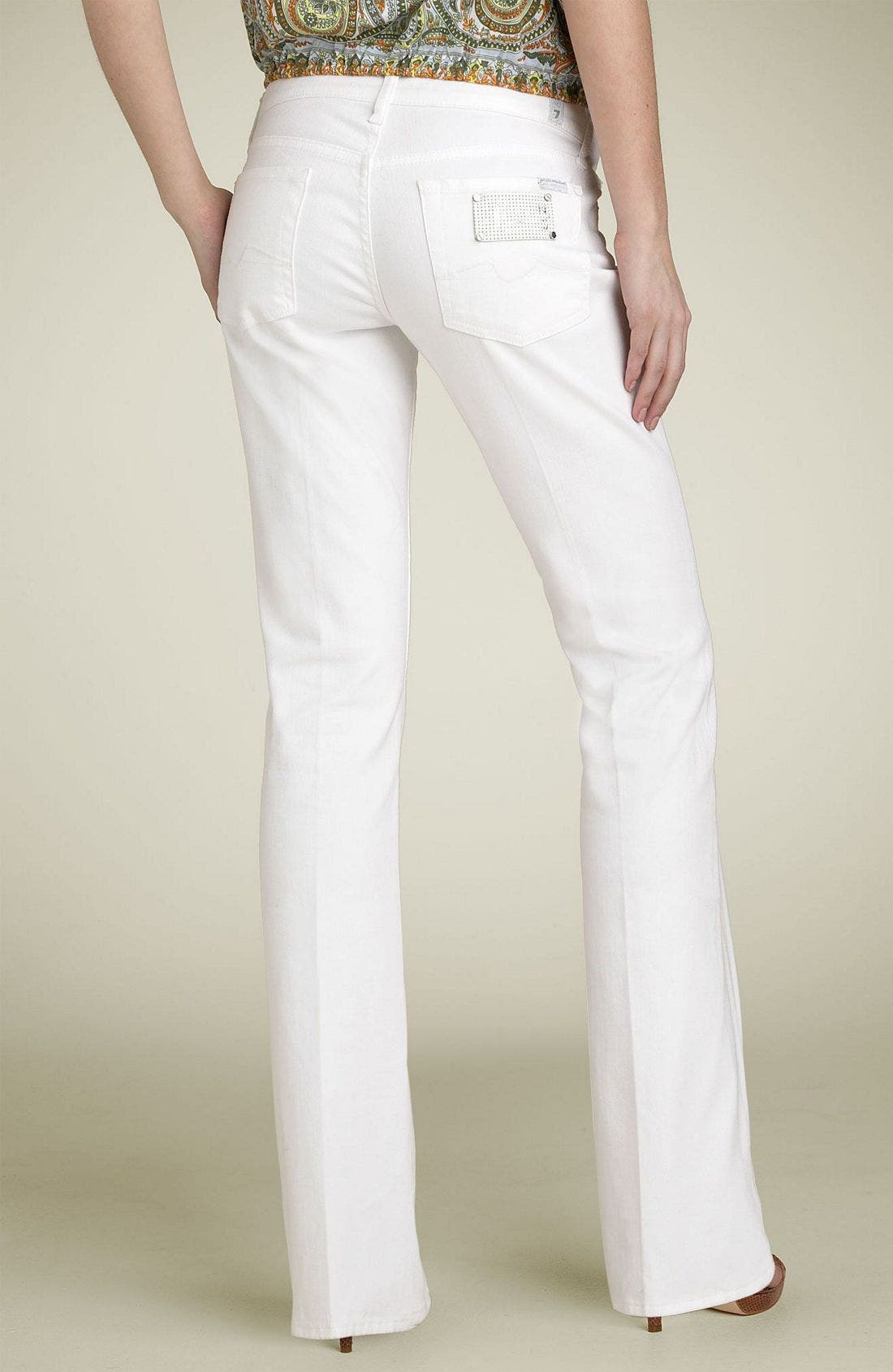 7 For All Mankind® White Stretch Bootcut Jeans (Clean White) Nordstrom