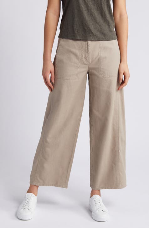 Eileen Fisher Womens Capri Pants Size Medium Beige - Depop