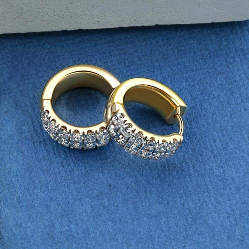 Bliss Diamond 1 1/2ct Diamond Hoops In 10k Yellow Gold