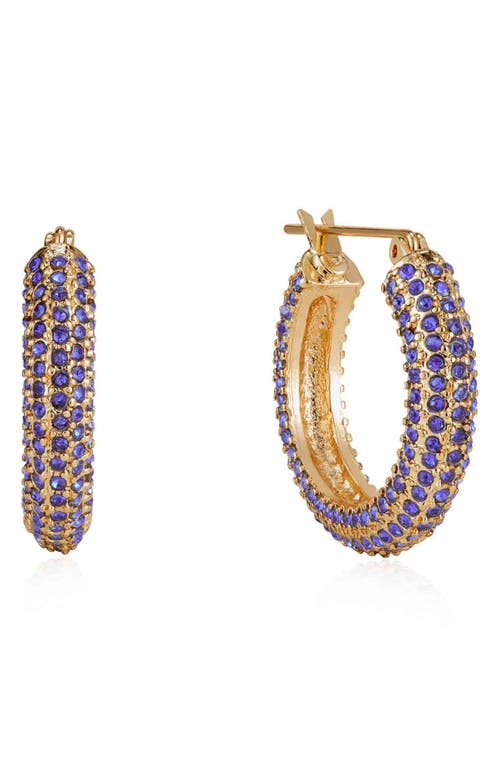 Ettika Cubic Zirconia Tube Hoop Earrings in Sapphire at Nordstrom