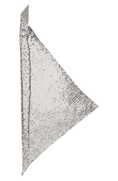 Rabanne Pixel Metallic Chain Mail Mesh Triangle Scarf in Silver at Nordstrom