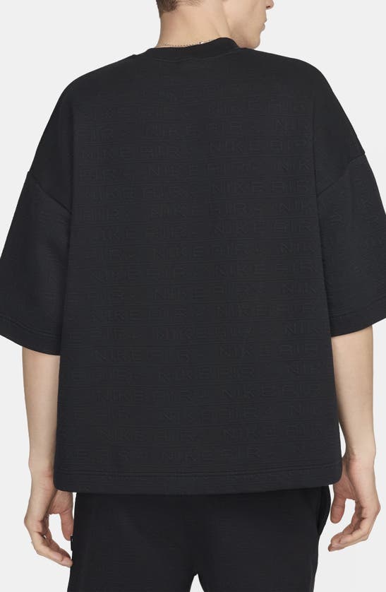 Shop Nike Air Oversize Crewneck Sweatshirt In Black/ Black