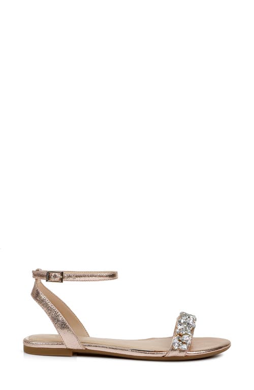 Jewel Badgley Mischka Ohara Ankle Strap Sandal In Rose Gold