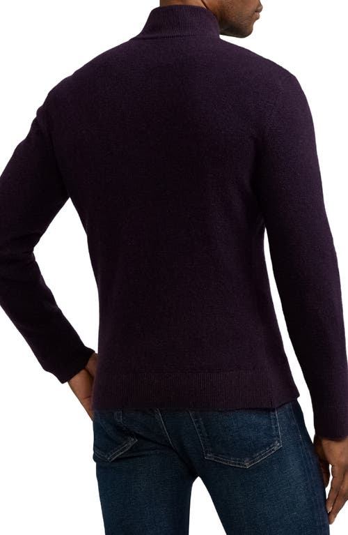 Shop Ralph Lauren Purple Label Cashmere Bird's Eye Half Zip Sweater In Manor Purple Multi