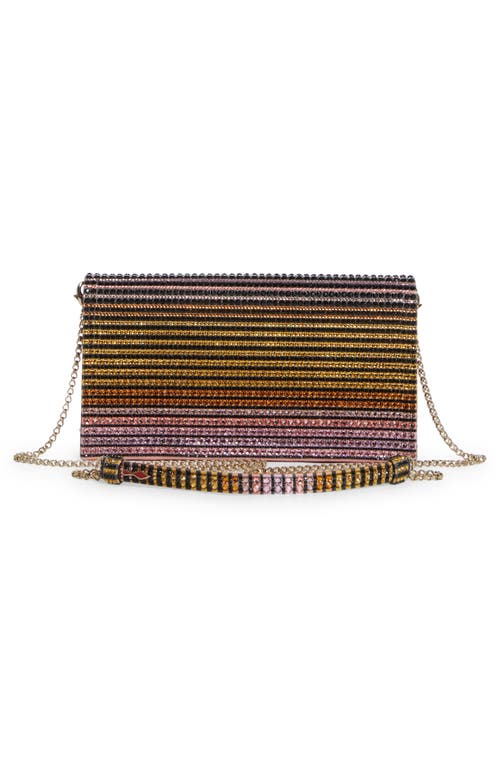 Shop Christian Louboutin Loubi54 Ombré Crystal Embellished Clutch In 6395 Ivory/multi/gold