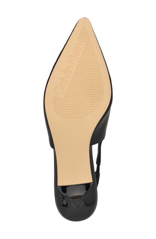 Shop Calvin Klein Kallien Slingback Pointed Toe Kitten Heel Pump In Black