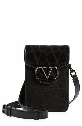 Valentino Garavani V-Ring Shoulder Bag White Grey Leather New