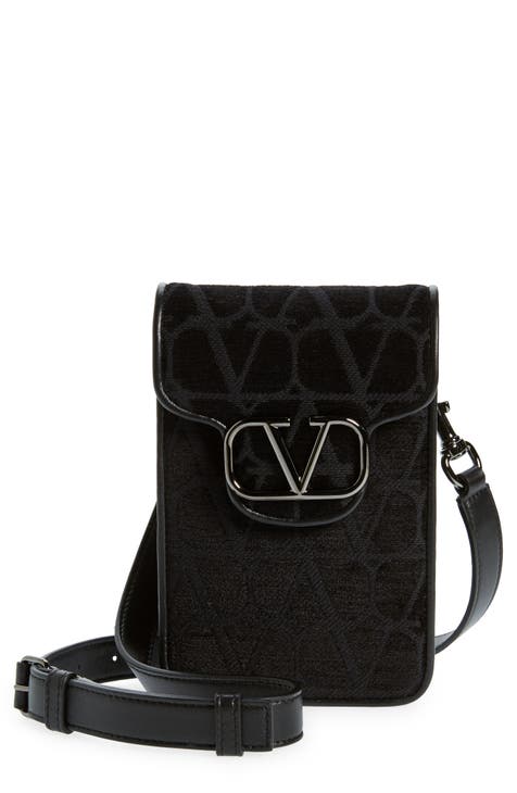 VALENTINO, Logo strap crossbody bag, BLACK, Men