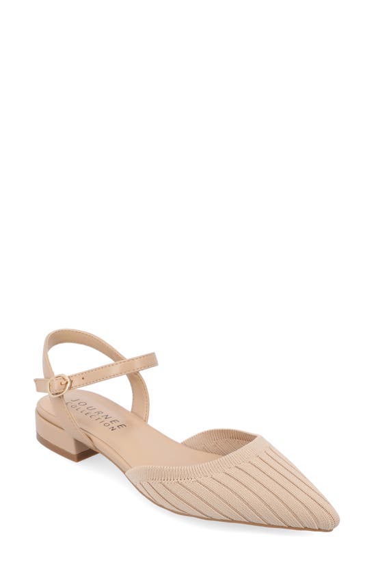 Shop Journee Collection Ansley Ankle Strap Flat In Tan
