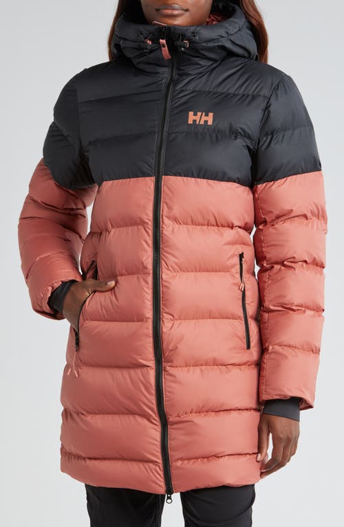 Shop Helly Hansen Active Water Resistant Two Tone Hooded Puffer Coat In Cedarwood