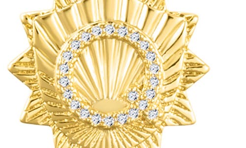Adornia Gold Adjustable Paperclip With Crystal Initial Medallion Lariat Necklace In Gold-q