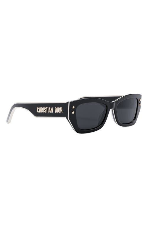 Shop Dior 'pacific S2u 53mm Square Sunglasses In Shiny Black/smoke