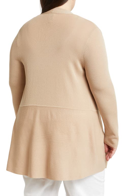 Shop Anne Klein Monterey Open Front Cardigan In Latte