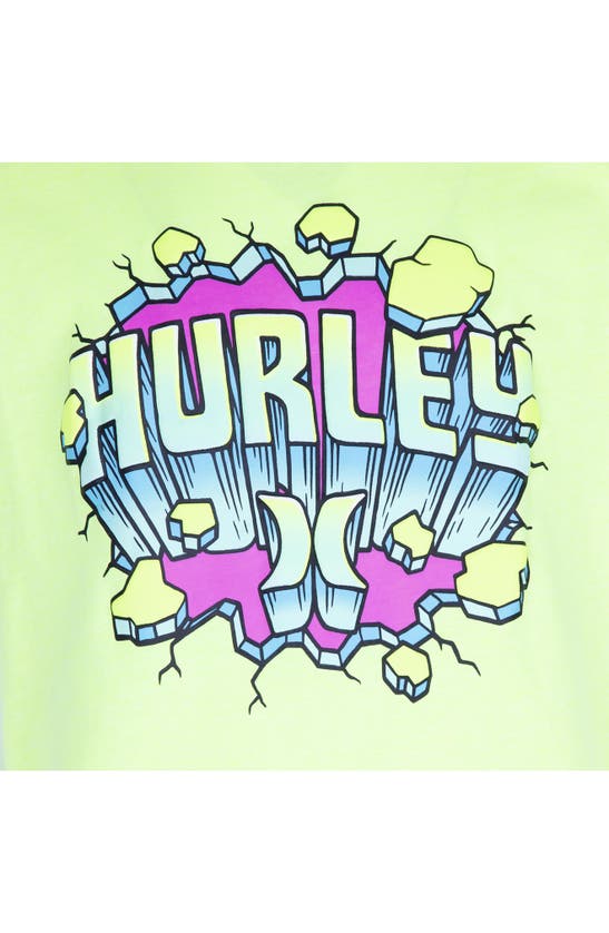 Shop Hurley Kids' Breath Through Graphic Tee In Volt Heather