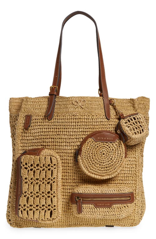 Holiday Crocheted Raffia Tote in Natural