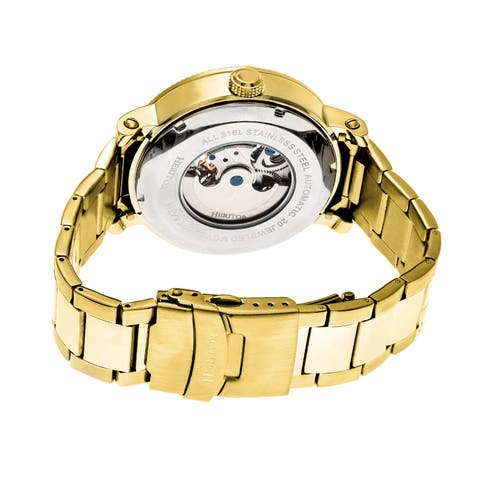 Heritor Automatic Aries Skeleton Dial Bracelet Watch In Gold/silver