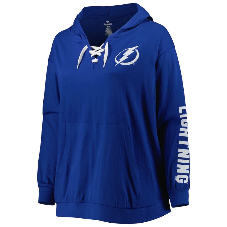 Profile Royal Tampa Bay Lightning Plus Size Lace-up Pullover Hoodie In Blue