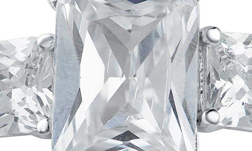 Cz By Kenneth Jay Lane Cz Triple Stone Ring In Clear/silver