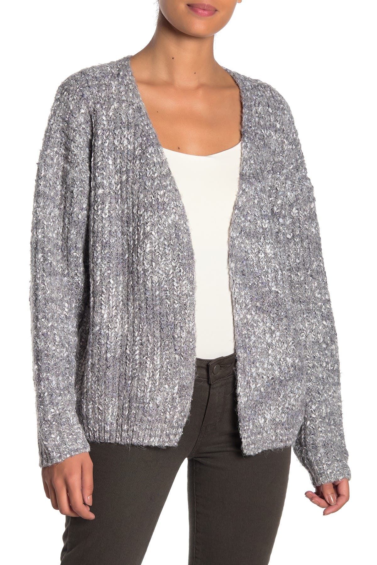 marled open front cardigan