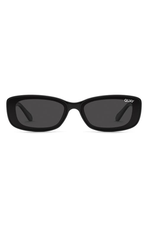 Shop Quay Vibe Check 35mm Polarized Small Square Sunglasses In Black/black Polarized