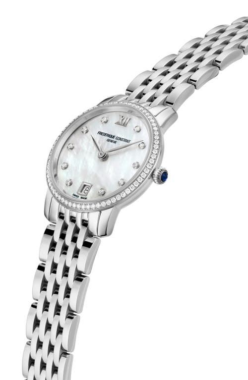 Shop Frederique Constant Slimline Bracelet Watch, 30mm In Silverone