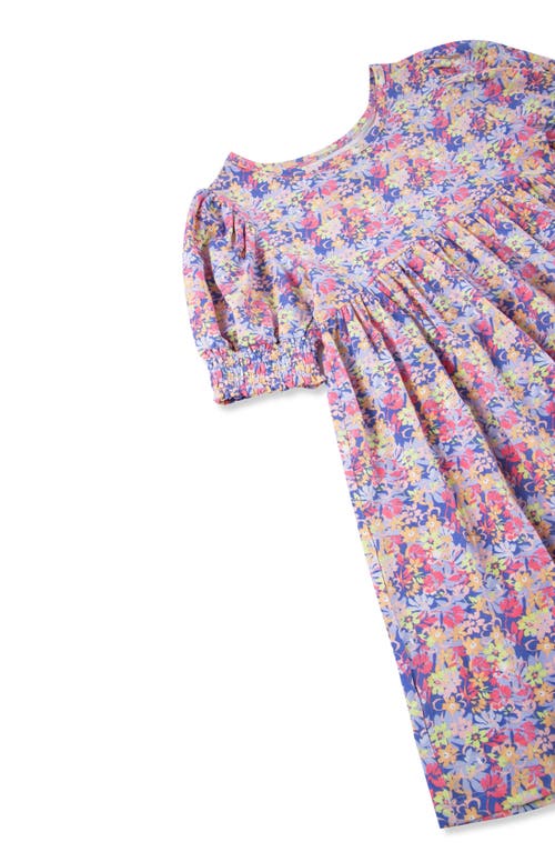 Peek Aren't You Curious Kids' Floral Print Knit Dress In Purple Flower Print