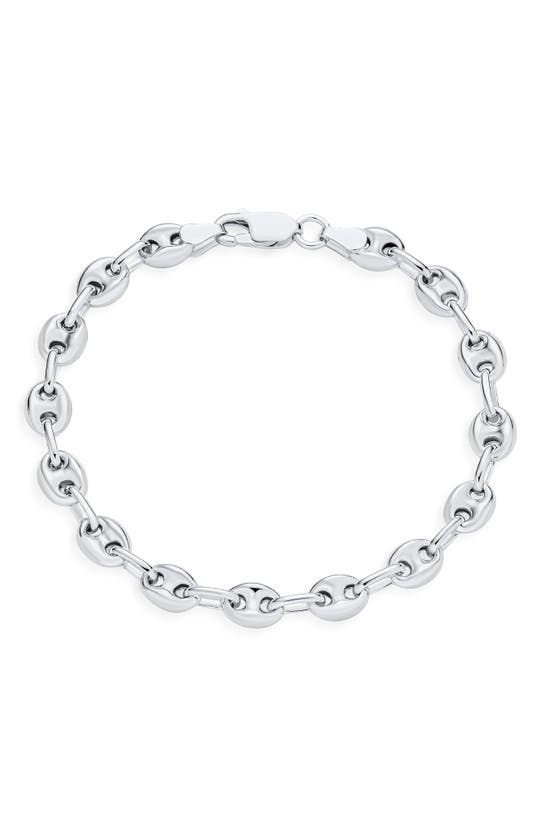 Bling Jewelry Puff Anchor Mariner Chain Bracelet In Metallic