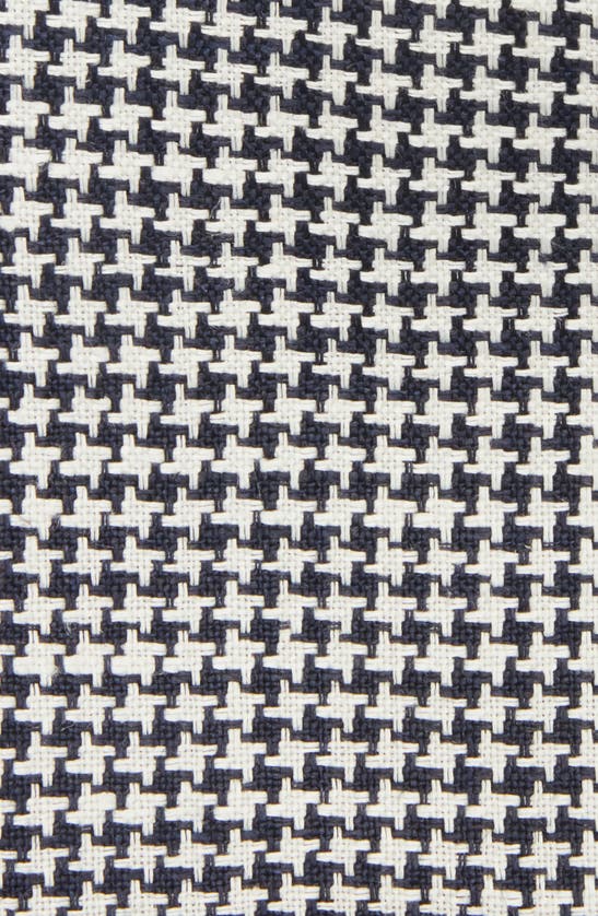 Shop Clifton Wilson Houndstooth Cotton Pocket Square In Navy