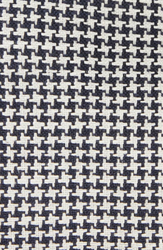 Clifton Wilson Houndstooth Cotton Pocket Square In Navy