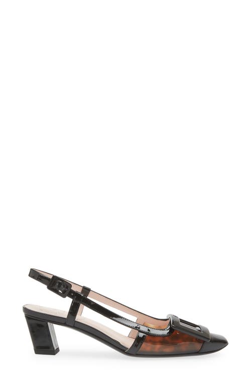 Shop Roger Vivier Belle Vivier Slingback Pump In Marrone Scuro/nero