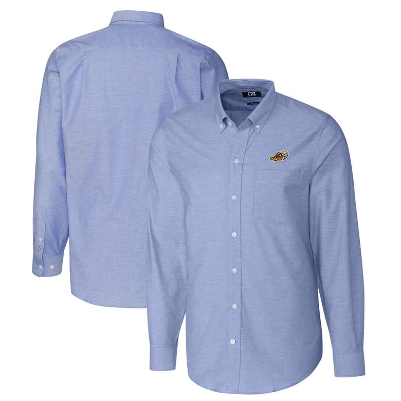Shop Cutter & Buck Blue Akron Rubberducks Oxford Stretch Long Sleeve Button-down Dress Shirt