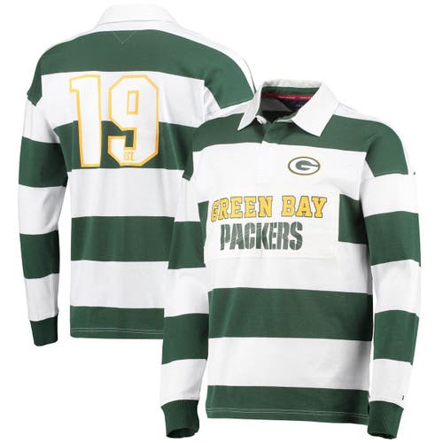 UPC 195195409247 product image for Men's Tommy Hilfiger Green/White Green Bay Packers Varsity Stripe Rugby Long Sle | upcitemdb.com