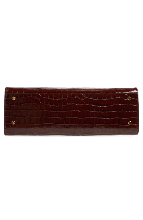 Shop Veronica Beard Large Dash Leather Tote In Chestnut