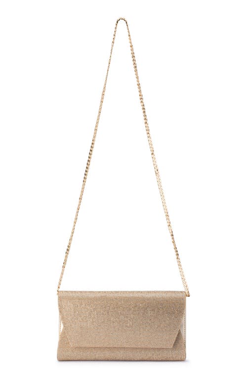 Shop Olga Berg Stacey Crystal Clutch In Gold