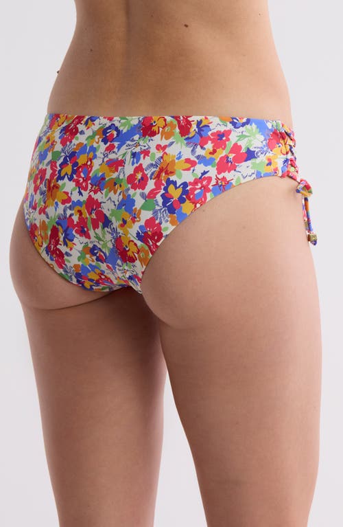 Shop Becca Flower Fields Side Tie Bikini Bottoms In Blue Multi