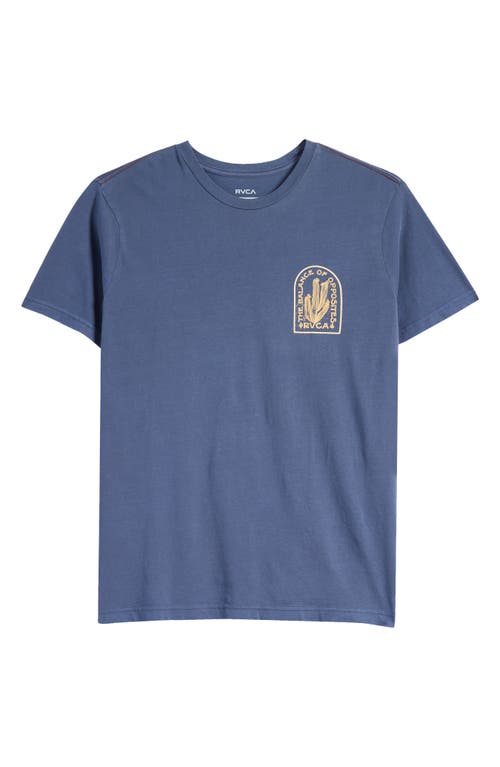 Shop Rvca Sandstorm Cotton Graphic T-shirt In Moody Blue