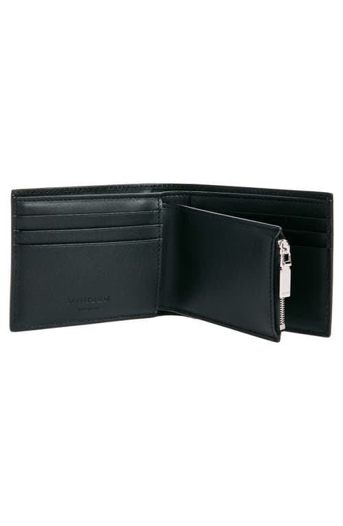 Shop Alexander Mcqueen Leather Bifold Wallet In Black/silver