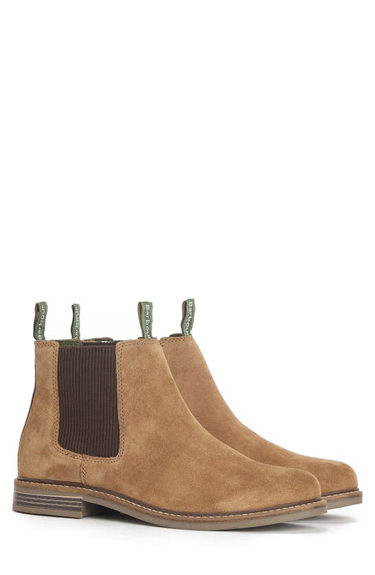 Shop Barbour Farsley Chelsea Boot In Fawn Suede