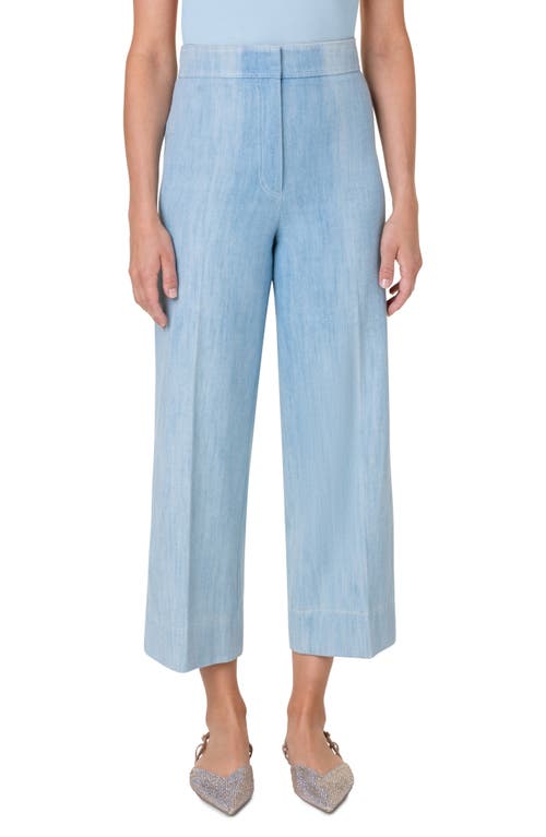 Akris punto Chieko Wide Leg Stretch Denim Pants Ice Blue at Nordstrom,