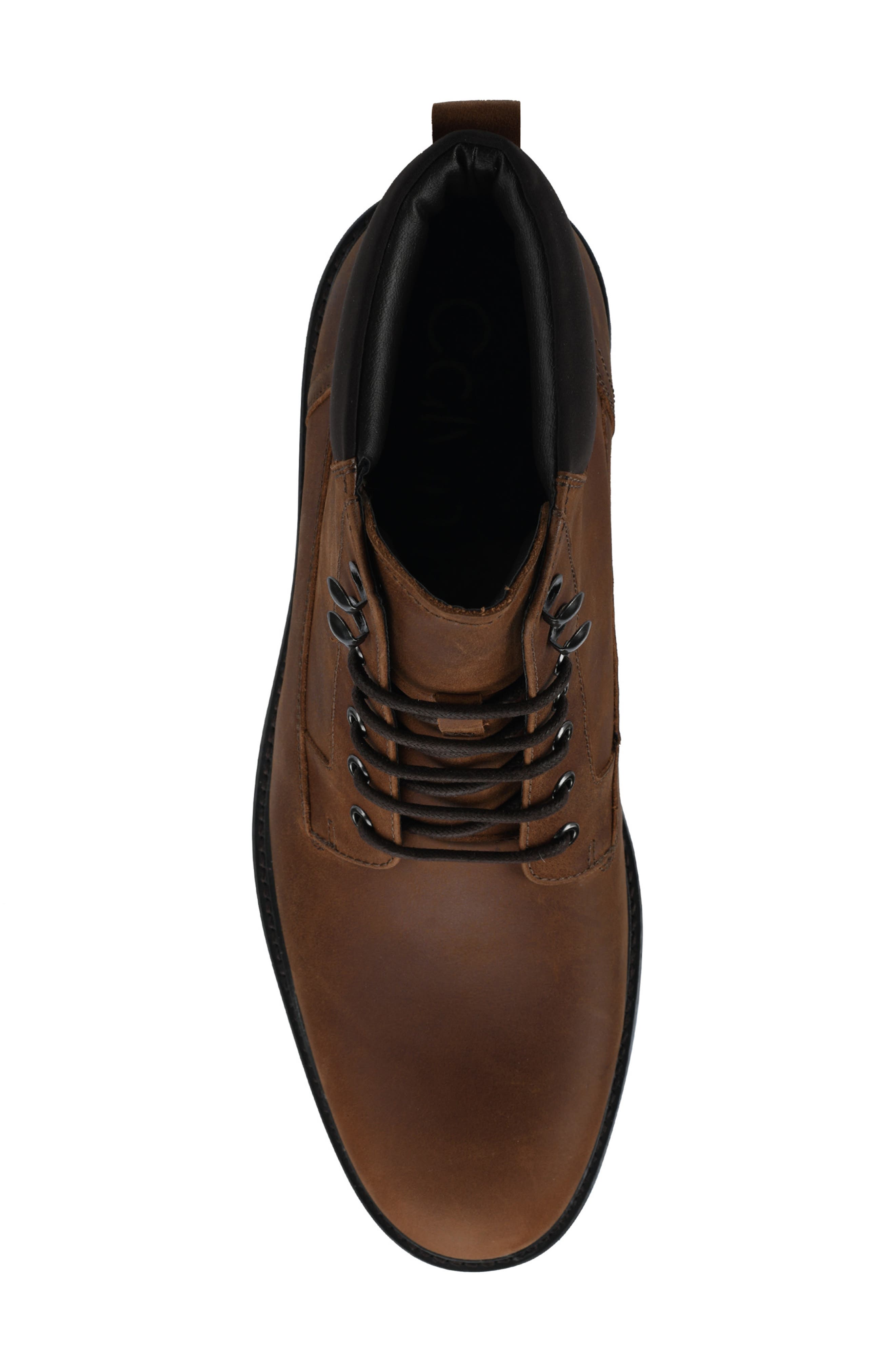 Calvin Klein Men's Cavin Combat Boot, Dark Brown, 12