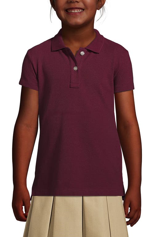 Shop Lands' End School Uniform Girls Short Sleeve Feminine Fit Mesh Polo Shirt In Burgundy