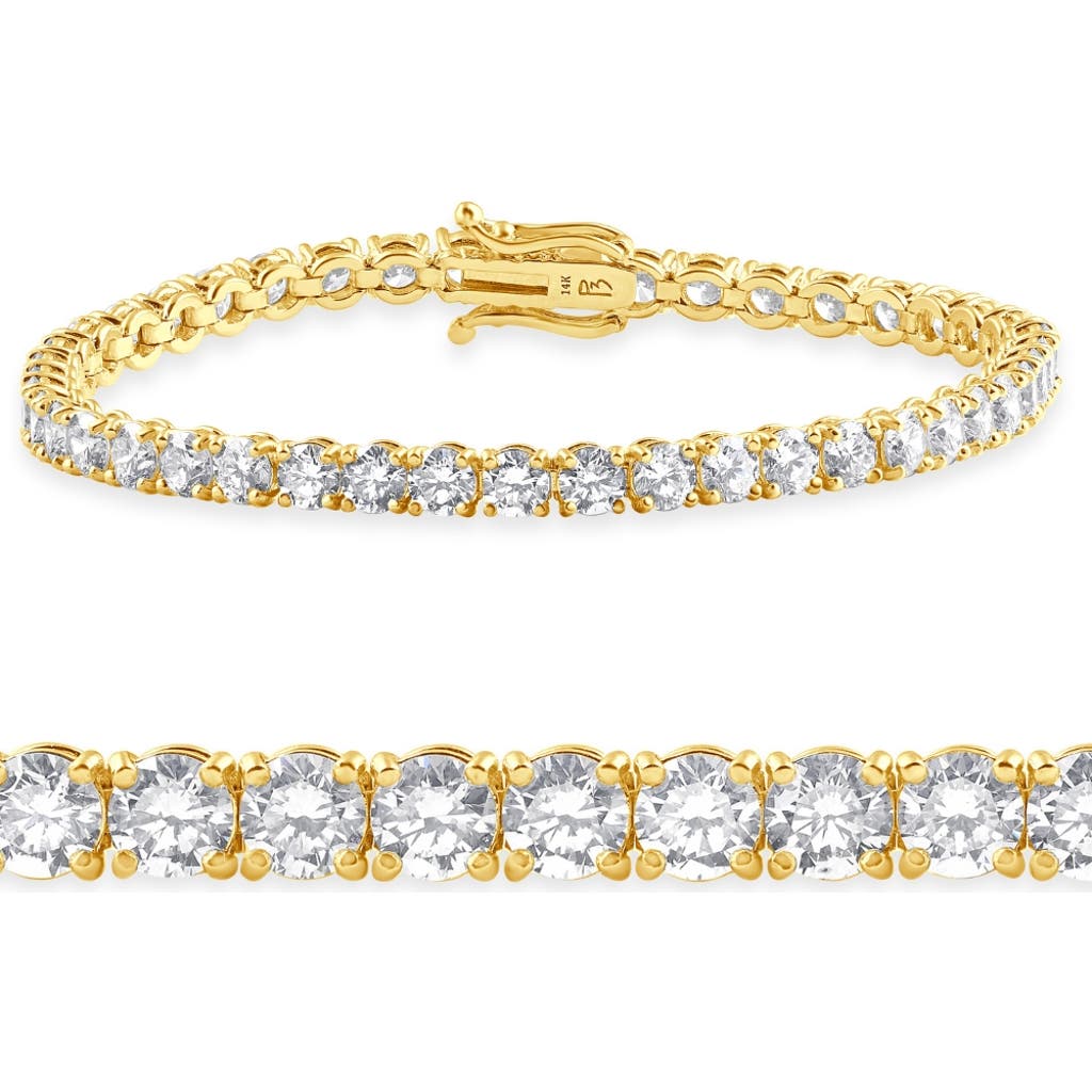 Bliss Diamond 9 Ct Lab Grown Diamond Tennis Bracelet 14k Gold 7" Lab Grown In 14k Yellow Gold