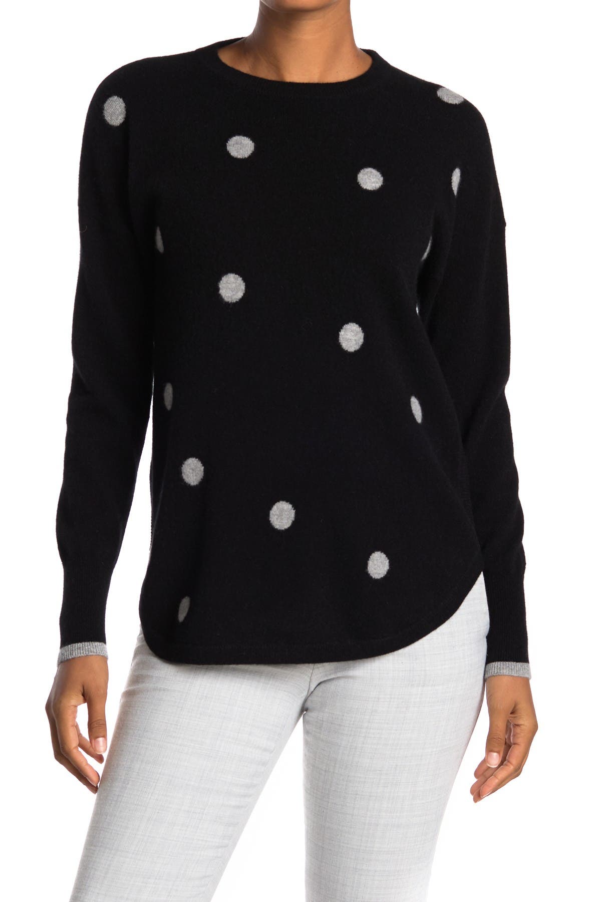 polka dot pullover sweater