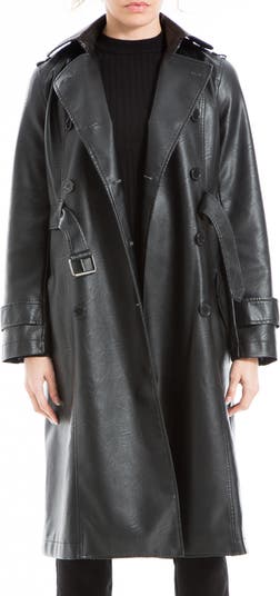 NWT Max Studio Leather shops Trench Coat